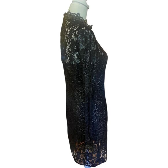 Rachel Zoe Metallic Hunter Lace Detail Muddy Dress in Black Size 10 MSRP: $465 - Picture 9 of 9